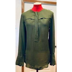 J. Crew hunter olive green long sleeve dress blouse - size 4